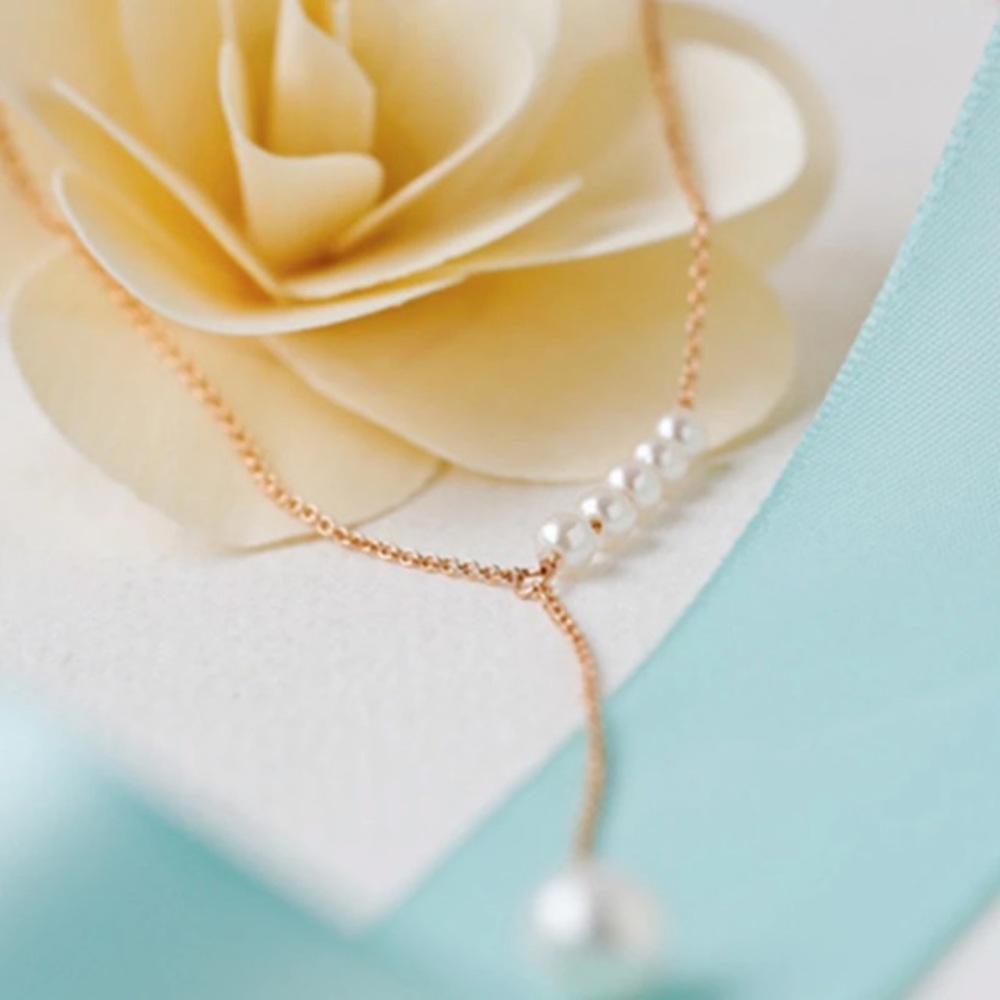 NEW!๐๐๐GOLDEN PEARL LOOK Y NECKLACE๐๐๐PRETTY - Picture 1 of 8